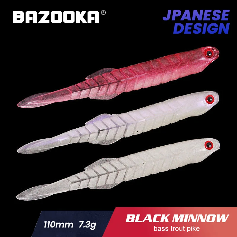 

Bazooka Soft Bait Luminous Fishing Lures Jointed Rock Sinking Jigging Shad Shiner Worm Bass Pike Trout Bream Crap Pesca Winter