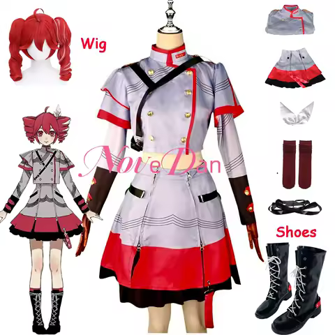 Kasane Teto Cosplay Outfit Wig Anime UTAU Synthesizer V Virtual Singer Miku Cosplay Costume Shoes Lolita Dress Uniform Halloween