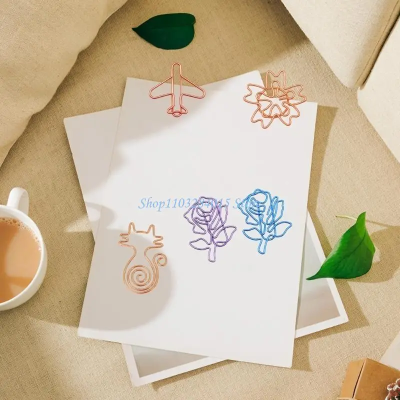 10Pcs Creative Paper Clip Colorful Paper Clips Small Metal Paper Clips File Clip Book Marker Clip for File Paper Photo