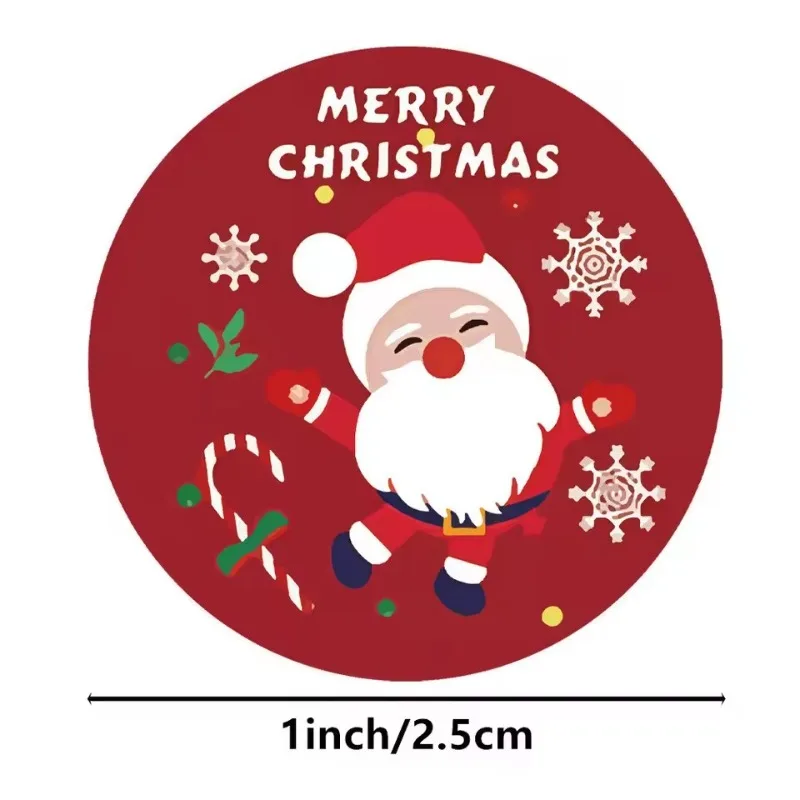 500pcs Merry Christmas Stickers (1 Inch Size):Christmas Theme Seal Labels Great for DIY Gift, Baking Package Envelope Decoration