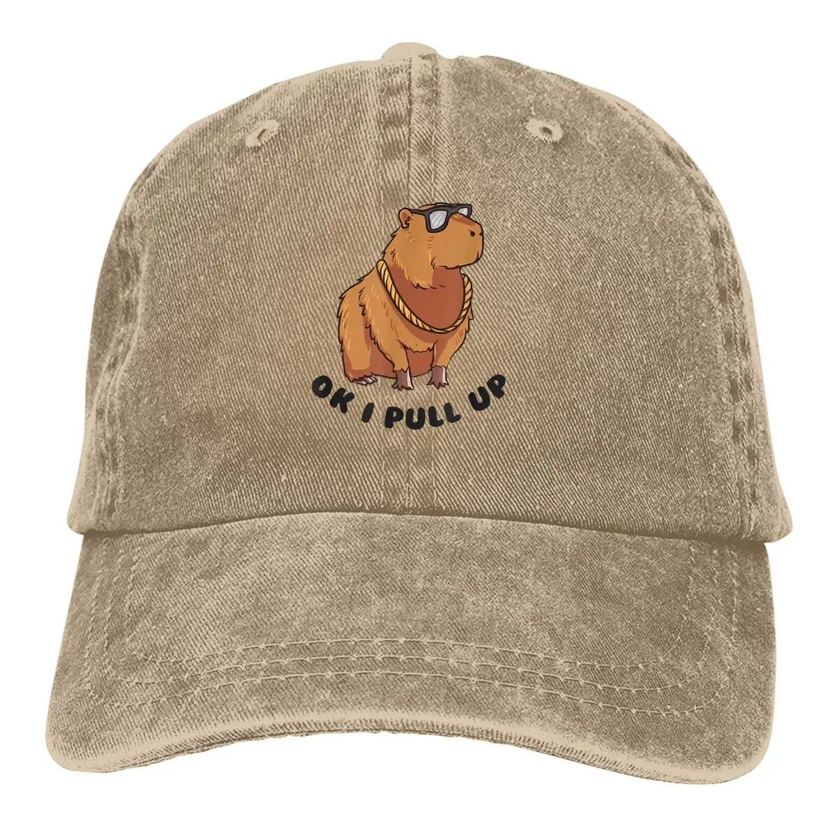 Ok I Pull Up Baseball Cap Men Hats Women Visor Protection Snapback Capybara Animal Caps