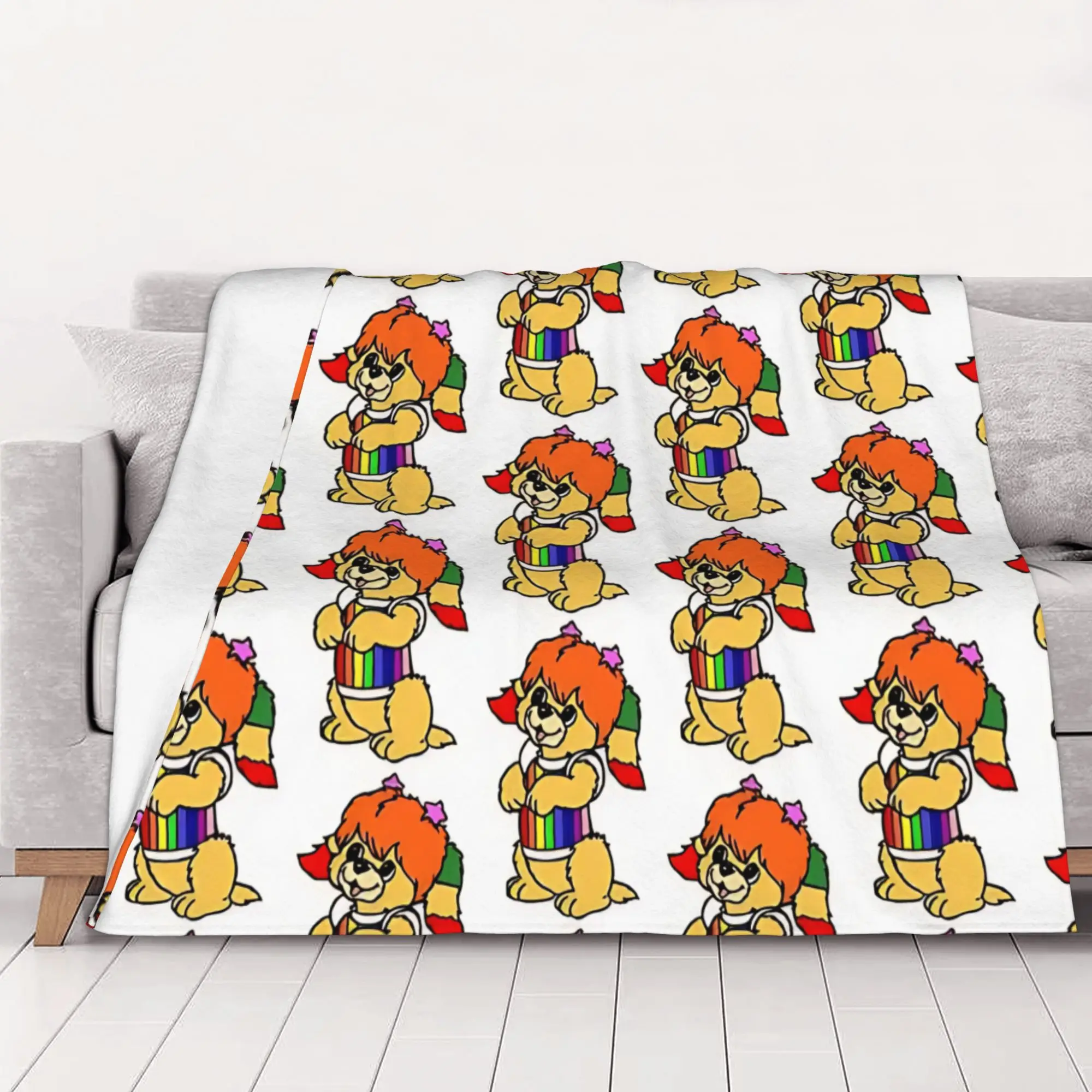1PC retro 80s cartoon R-Rainbow Brite Home Room Decorations Winter Blankets For Adults Bedding Home Interior Sofa Knee