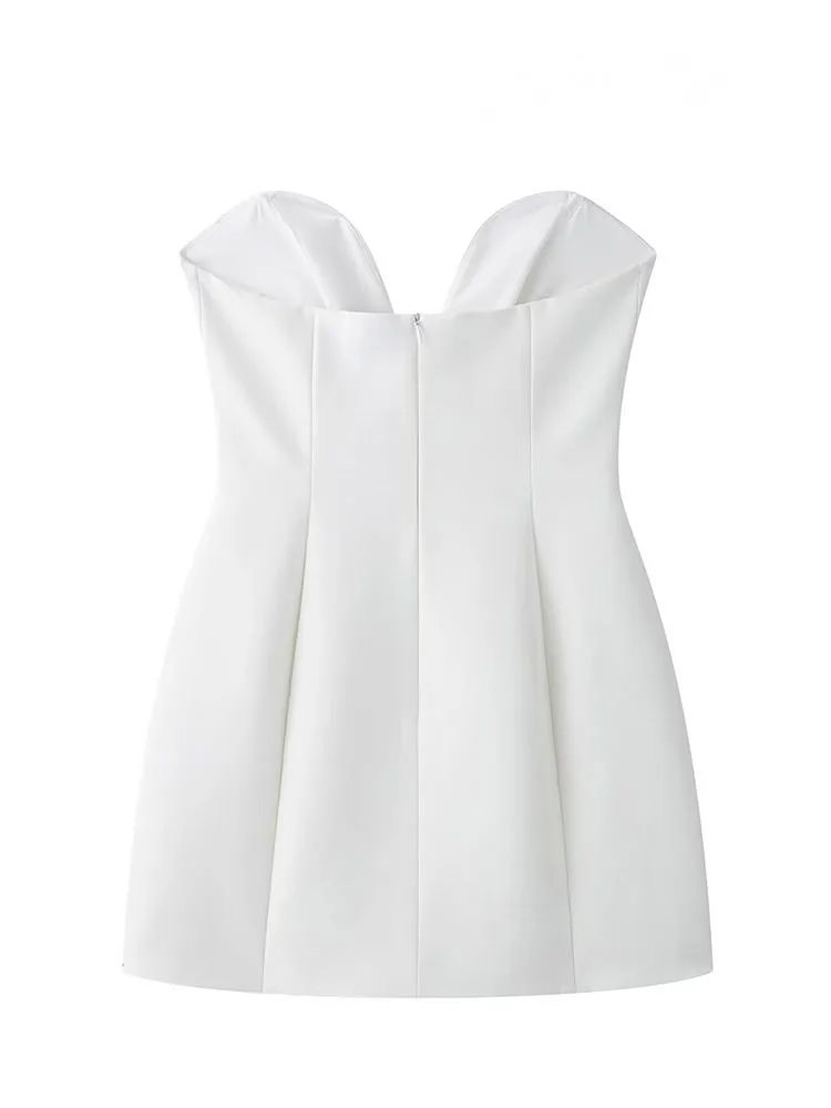 HH Vrouwen V-hals Mini Jurk Zomer Mode Terug Rits Casual Solid Party Sexy Mouwloze Backless Jurk 2025, Vrouwelijke