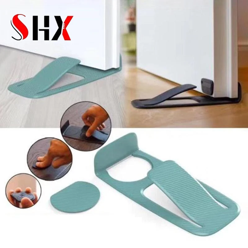 Portable Invisible Wedge Bracket, Spring Door Retaining, Wall Protection, Plastic Stop, Simples, 18x8cm