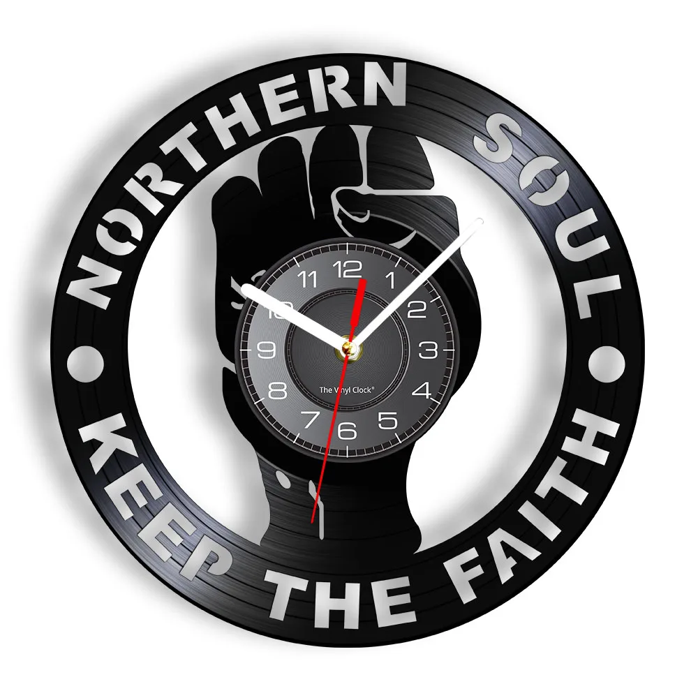 Northern Soul Keep The Faith Vintage Wall Clock Northern Soul Vinyl Record Clock Manchester Northern Hipster Vintage Clocks