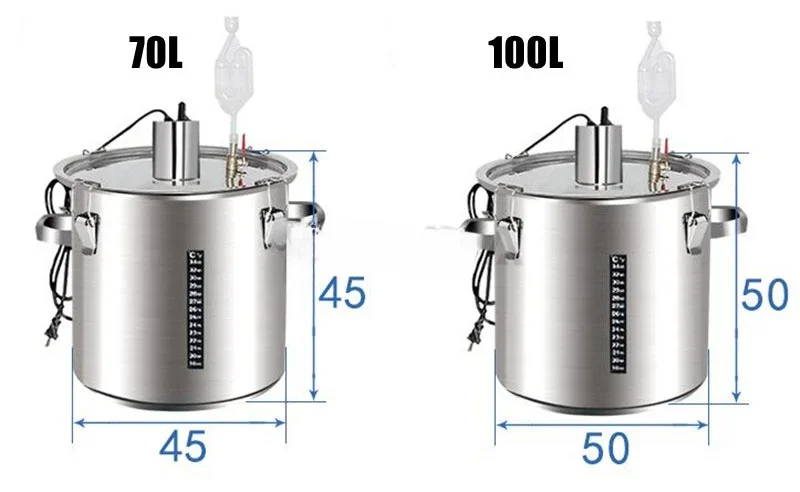 100L Fermentation Tanks Conical with Heater Wine Fermentation Tank with Cooling Jacket Wheat Fermentation Tanks