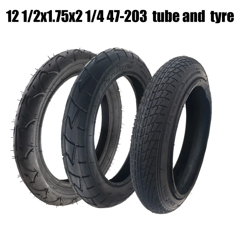 12 Inch Tire (47-203)  1/2x1.75x2 1/4 for  Electric Scooters and E-Bike  1/2X1.75X2  Tyre Inner Tube