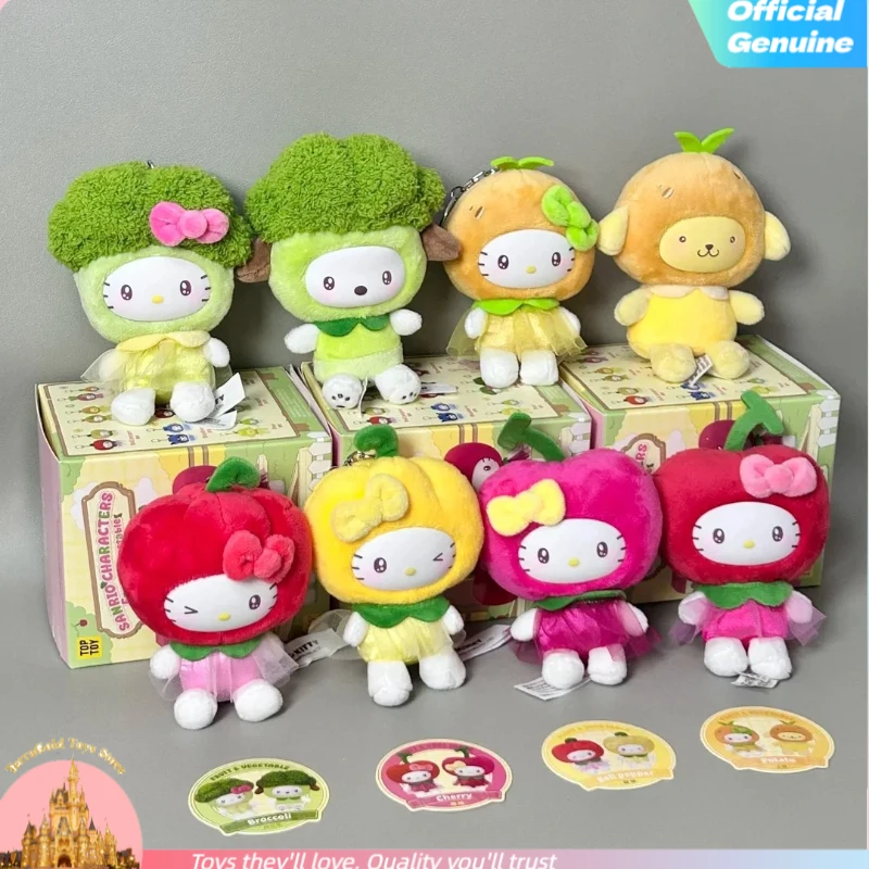 

Оригинальный новый плюшевый брелок Sanrio из серии «Фрукты и овощи» в закрытой упаковке, брелок Hello Kitty, милая кукла, идеальный подарок на день рождения