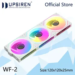 UPSIREN WF-2 Free Wire-Splicing Chassis Fan 12CM 5V 3pin ARGB/4pin PWM Large Air Volume Case fans 47.2CFM/800-1800RPM/30dBA