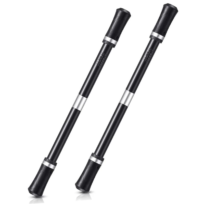 Voando Spinning Pen com bola ponderada, Caneta rotativa do dedo, Canetas Mod Gaming, Preto, 2Pcs