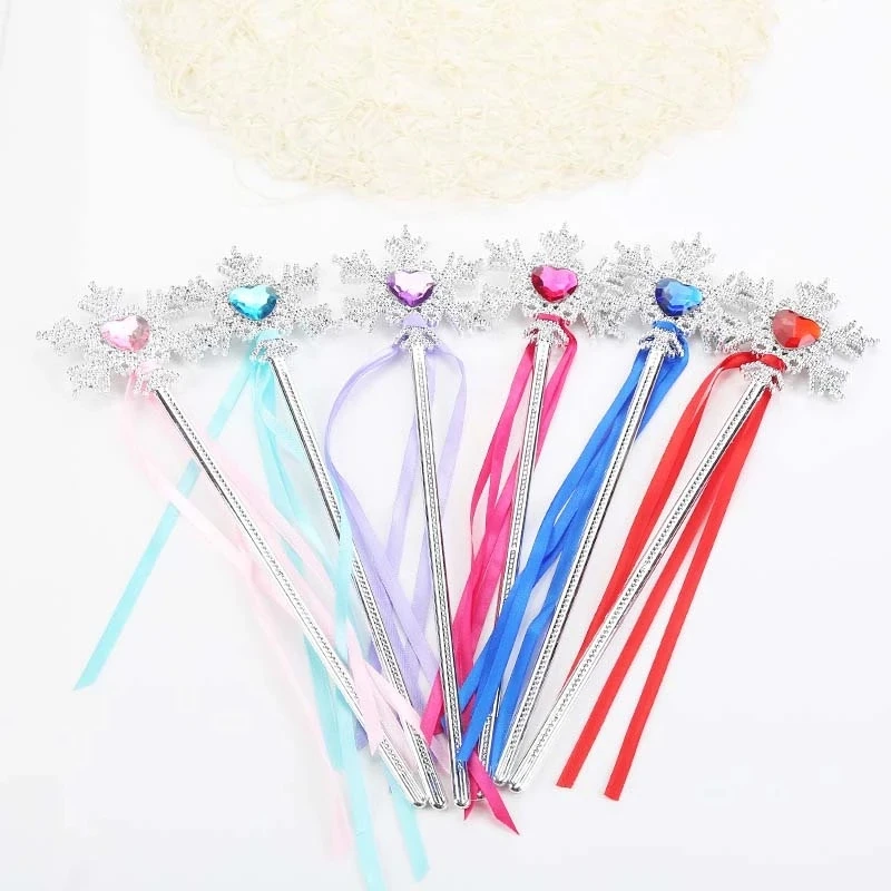 Princess Cosplay Props Hot Cute Dreamlike Five Pointed Snowflake Star Fairy Wand Kids Magic Stick Scepter Girl Birthday Gift