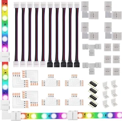 LED Connector, LED Strip Extension Includes Solderless Lighting Accessories for 8MM 10 mm 2PIN 4Pin RGB 5050 3528 2835 Led Tape