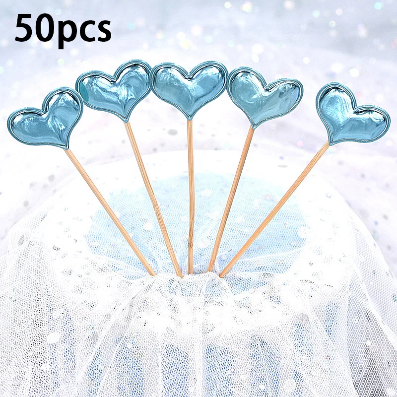 50 Stück Einweg-Bambusstäbchen für Geburtstagskuchen, Dekoration, Party, Hochzeit, Dekorationen, Tisch, Gemüse und Obststäbchen – Detail 16