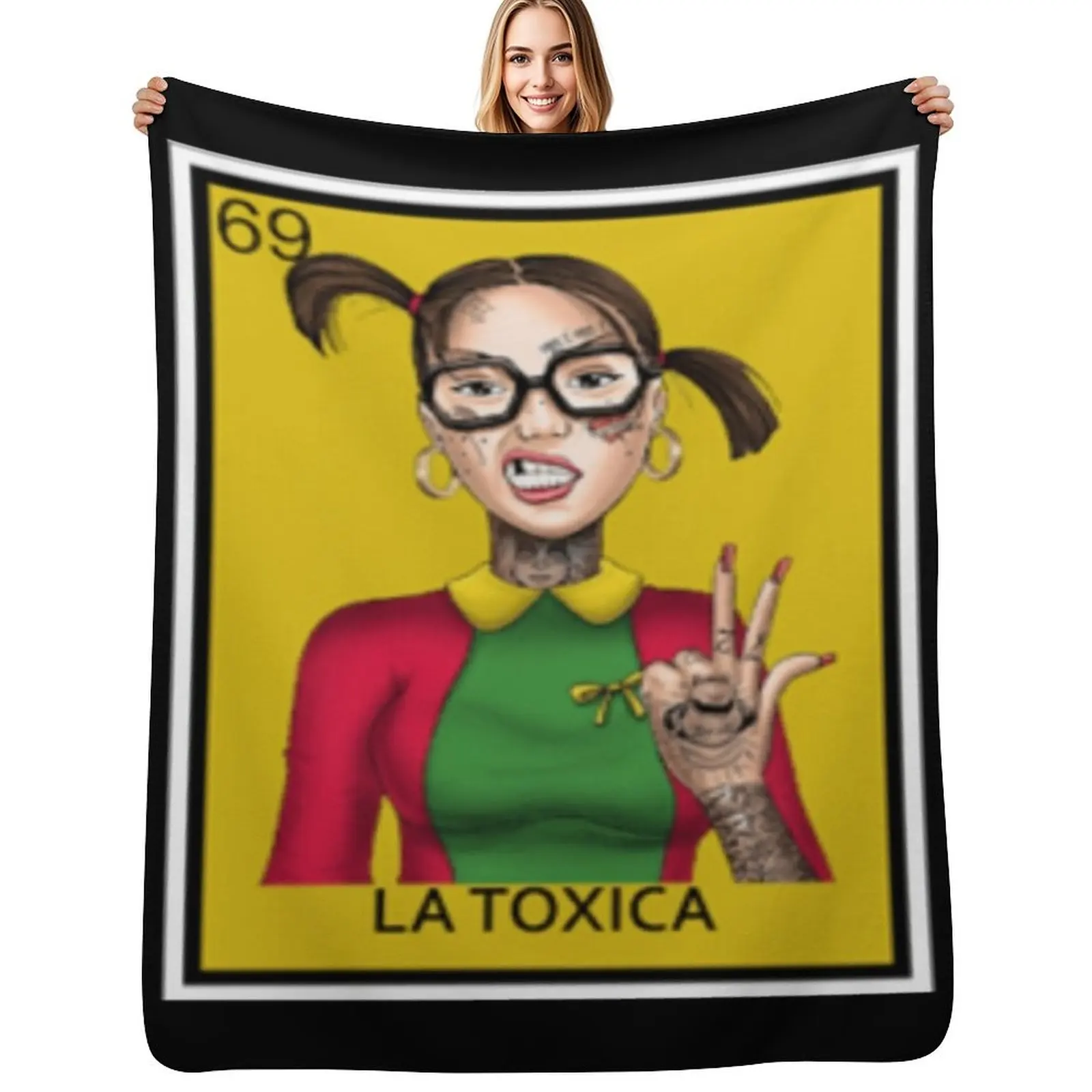 Lotería, la toxica, Chilindrina, bingo mexicano, latino, Manta suave decorativa para el hogar, para sofá y dormitorio