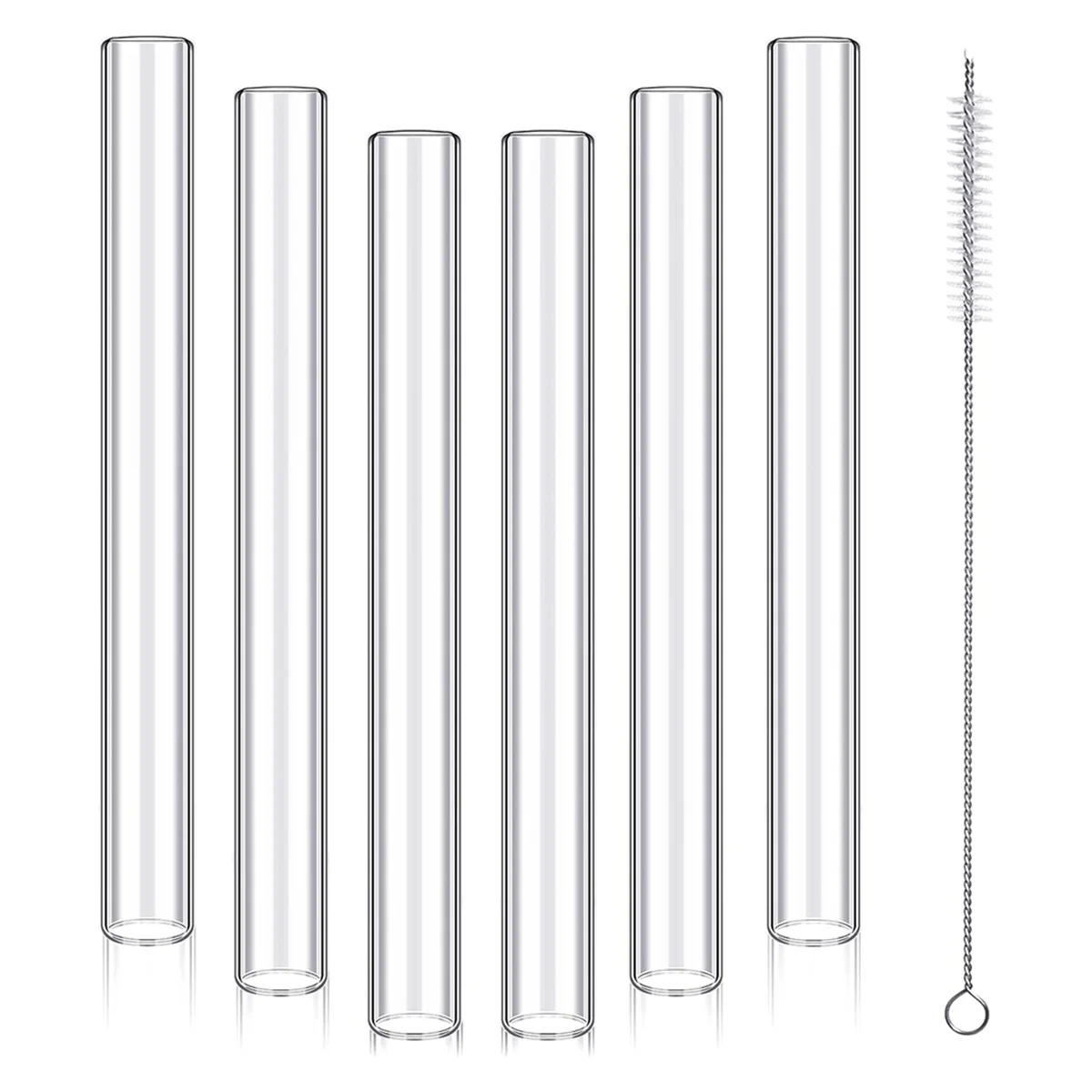 Gfc-6 Pcs 4inch Clear Borosilicate Glass Tube 12mm OD 8mm ID 2mm Thick Glass Blowing Tubes with Cleaning Brush