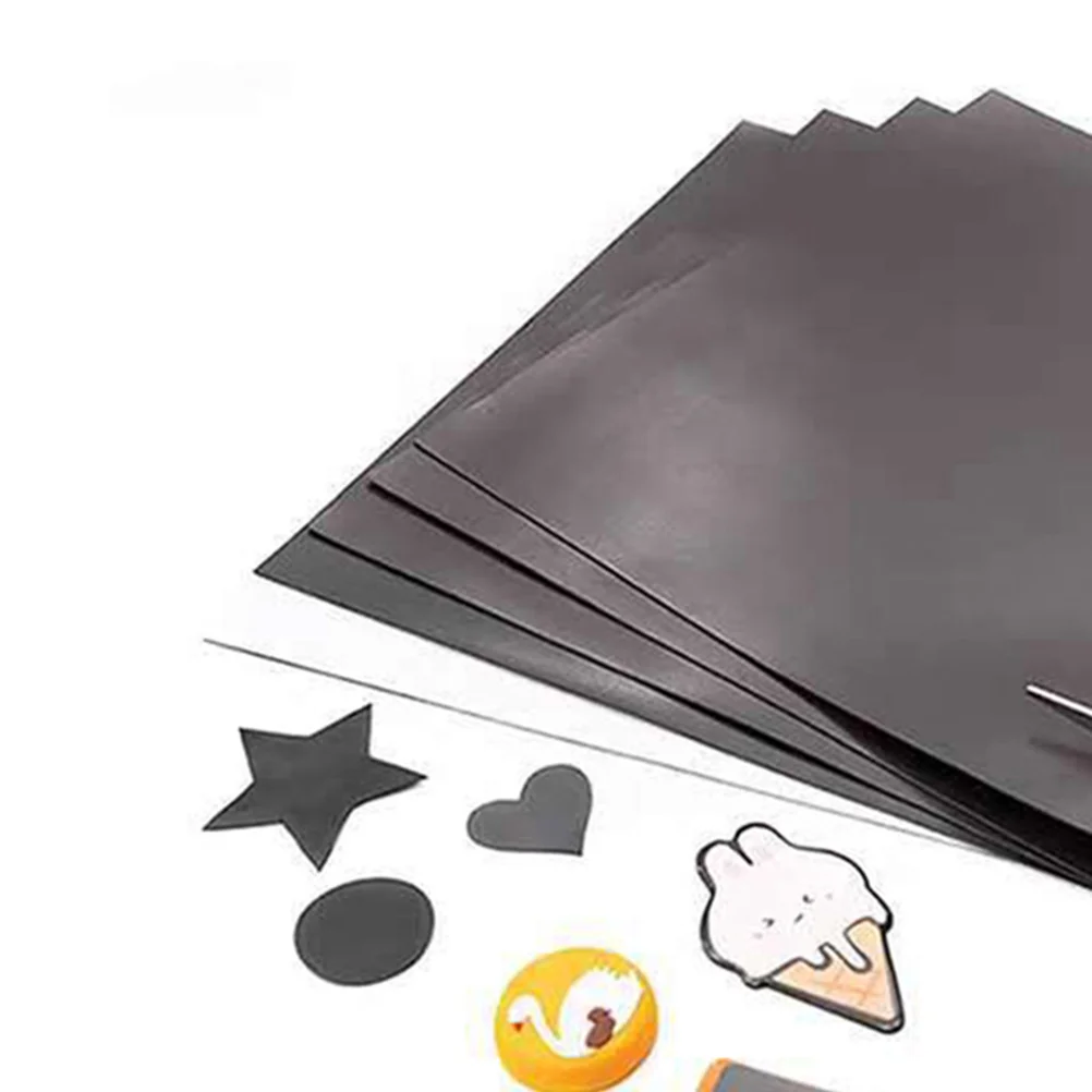 5Pcs Magnetic Sheets DIY Self Adhesive Flexible Fridge Magnet Sheets Sticky Magnets for Refrigerator Blackboard