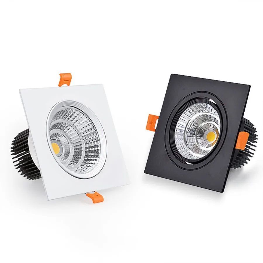 Lâmpada do teto LED regulável, Spot Light, Spot Light, COB, Iluminação interior, Regulável, 12W, 14W, 18W, 24W, 85-240V