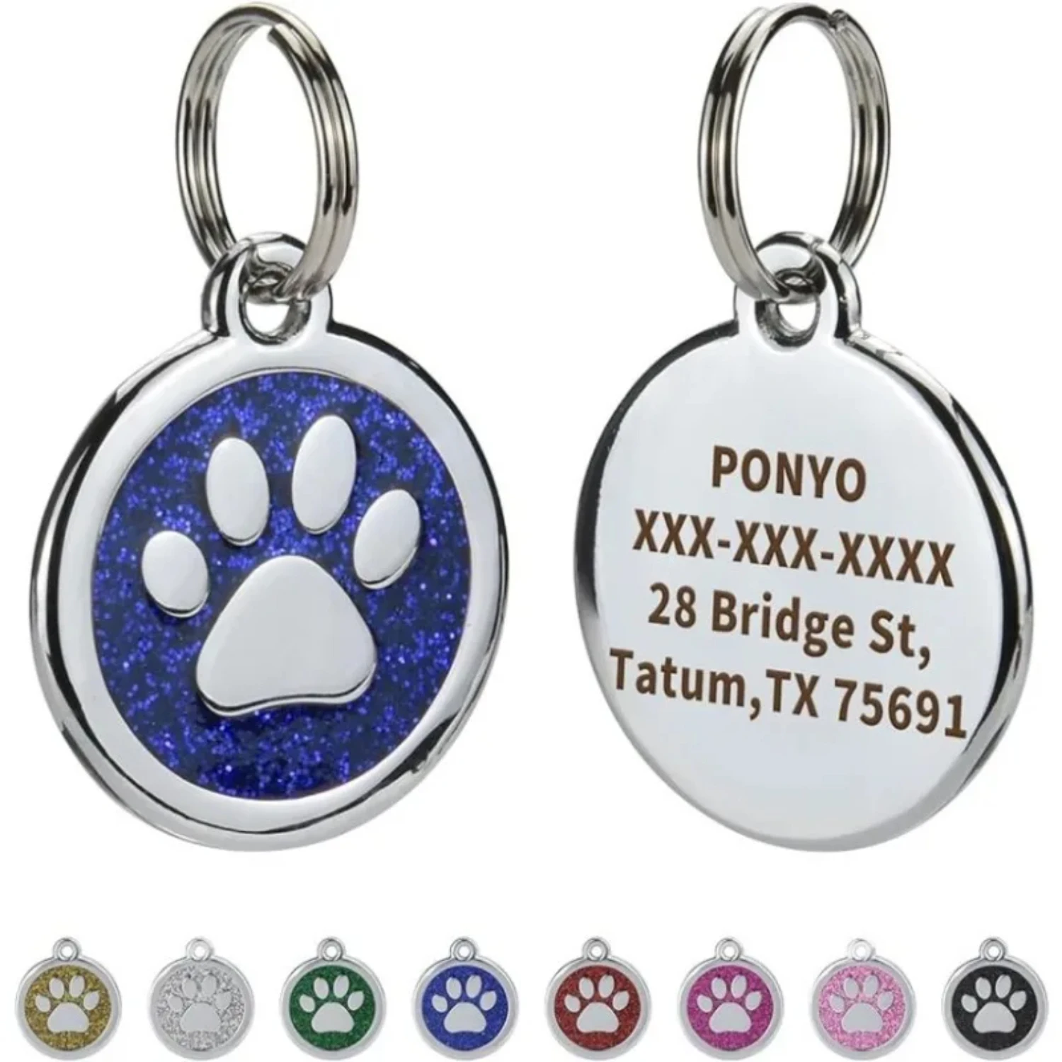 Custom Stylish Metal Pet ID Tag for Added Safety - Personalized Elegant Metal Pet ID Tag to Keep Your Furry Friend Secure and Ch