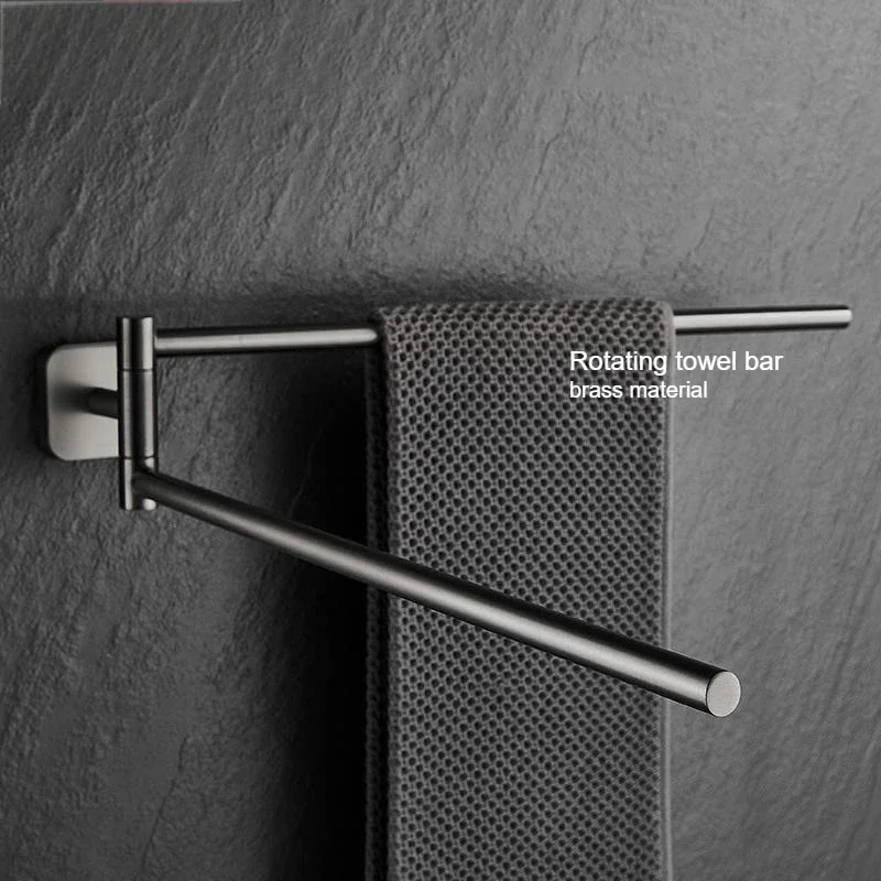Italian wall mounted rotating towel rack with brass movable towel bar