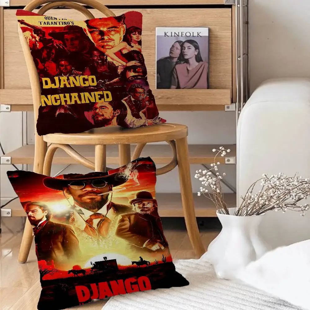 الفيلم الكلاسيكي D_Django U_Unchained غطاء الوسادة وسادة للديكور أريكة ديكور المنزل كيس وسادة