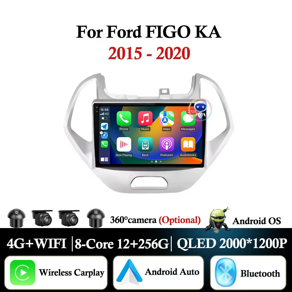 

Для Ford FIGO KA 2015 2016 2017 2018 2019 2020 автомобильный радиоприемник мультимедийный видеоплеер GPS Navi BT Android Auto Carplay головное устройство
