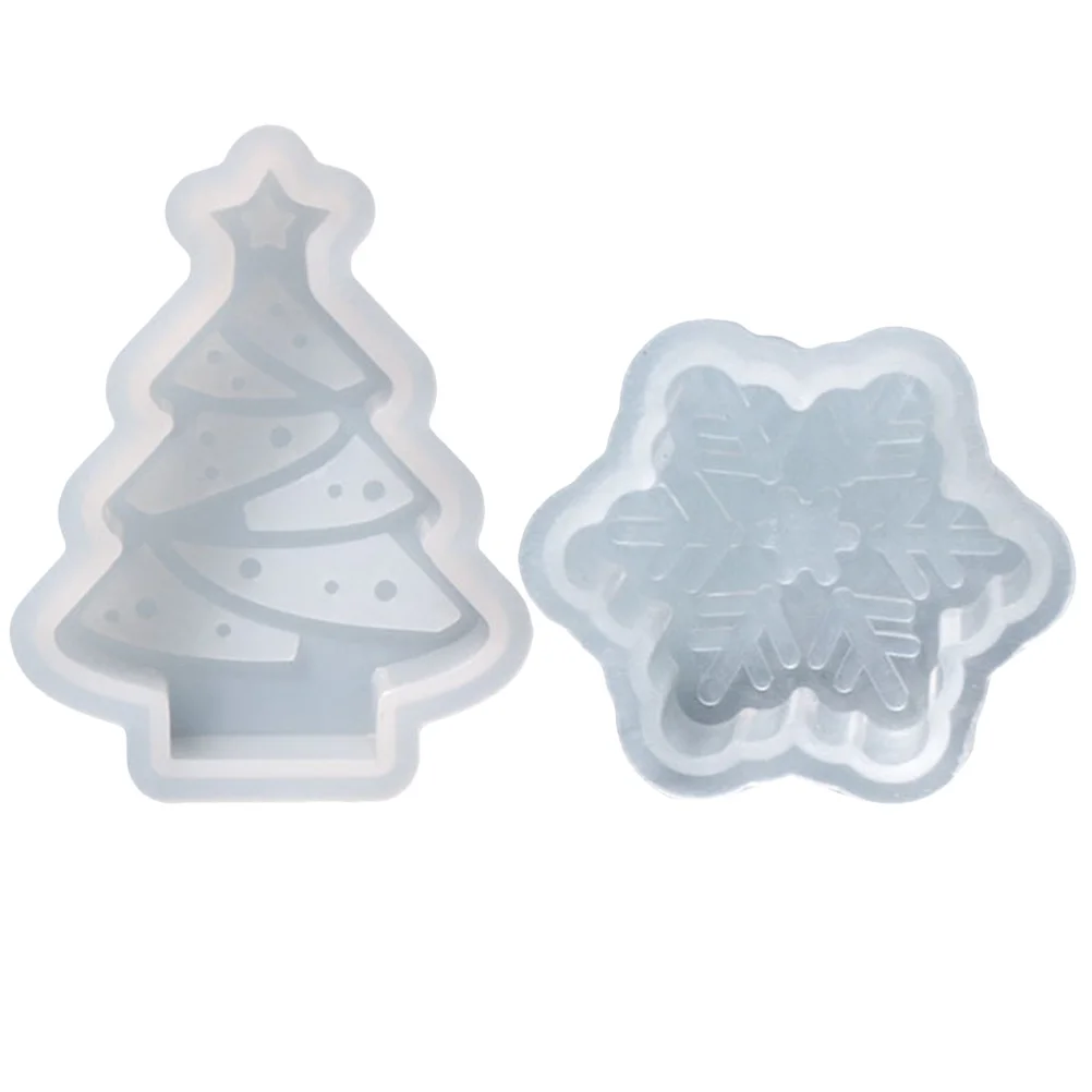

2Pcs Christmas Tree Mold Silicone DIY Scented Soap Making Flexible Durable Practical Silicone Molds for Candles