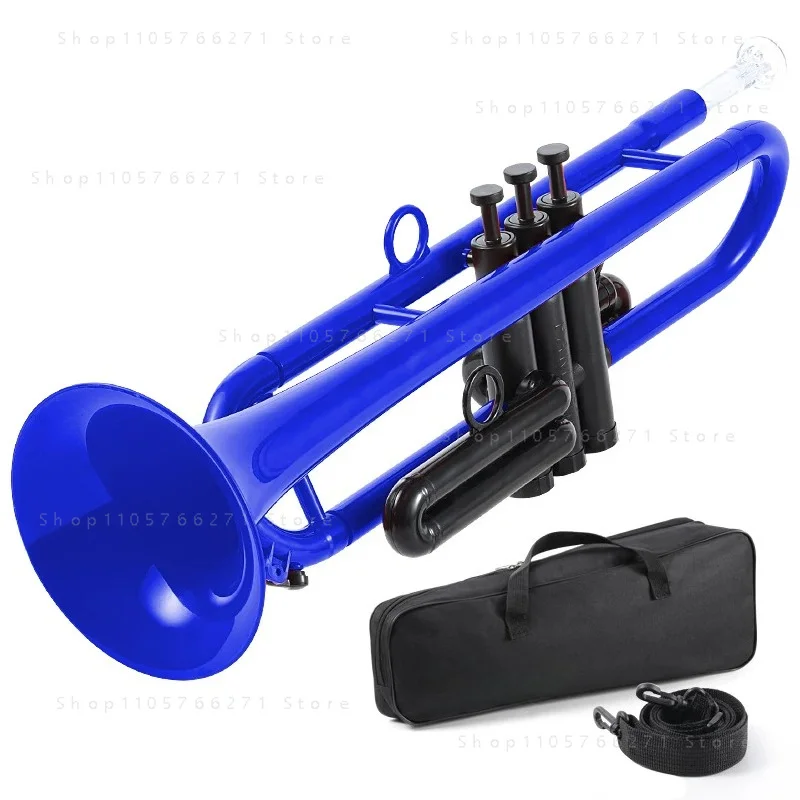 B-flat & C-flat Plastic Trumpet - Musical Instrument for Adults, Children, Beginners & Professional Students