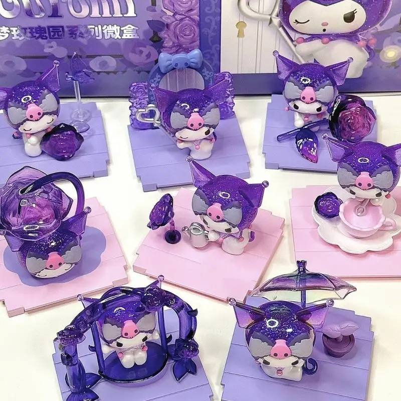 New Hot Sanrio Rose Kuromi Blind Box  Action Figure Dolls Surprise Boxes Anime Model Collection Toys Gifts,Table/Car Decoration