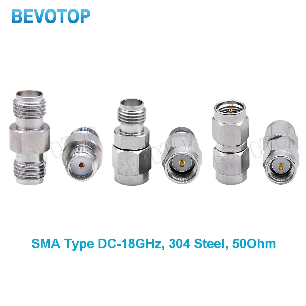 1PCS SMA Adapter SMA Female Jack to SMA Male Adapter 304 Steel VSWR≤1.2 DC-18GHz High Frequency Connector High Quality