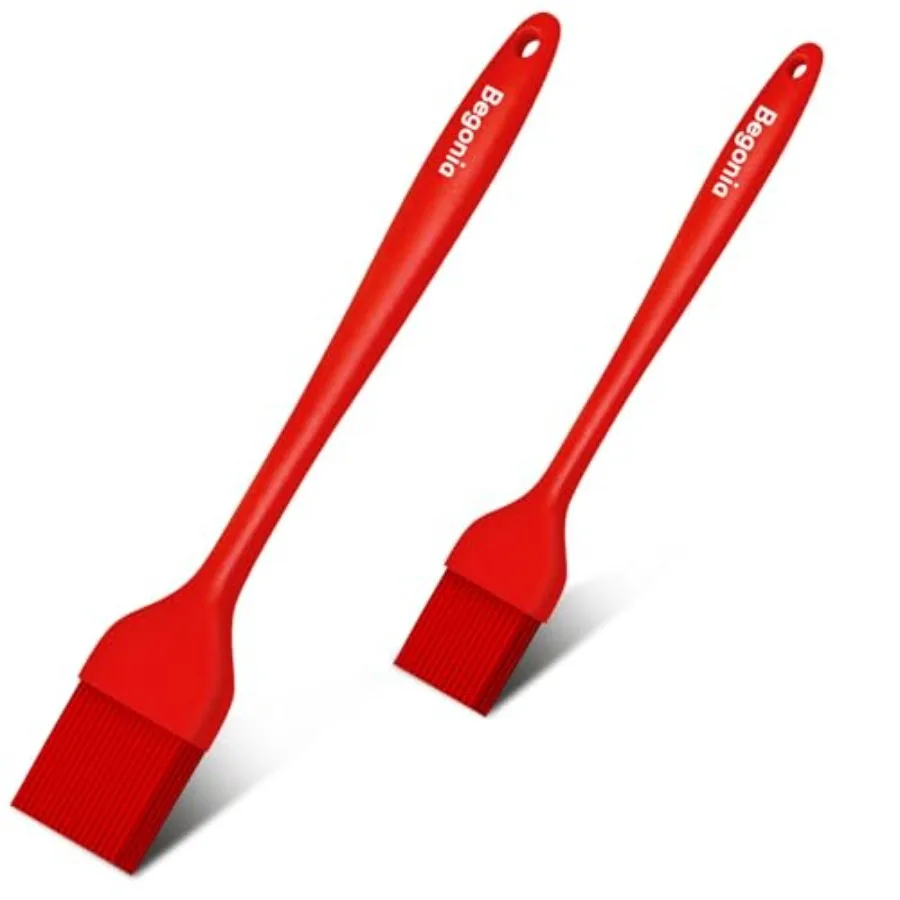 Silicone Basting Pastry Brush-2pcs Heat Resistant Cooking Brush for Oil, Sauce, Butter, BBQ, Grill and Marinade, BPA Free, Dish