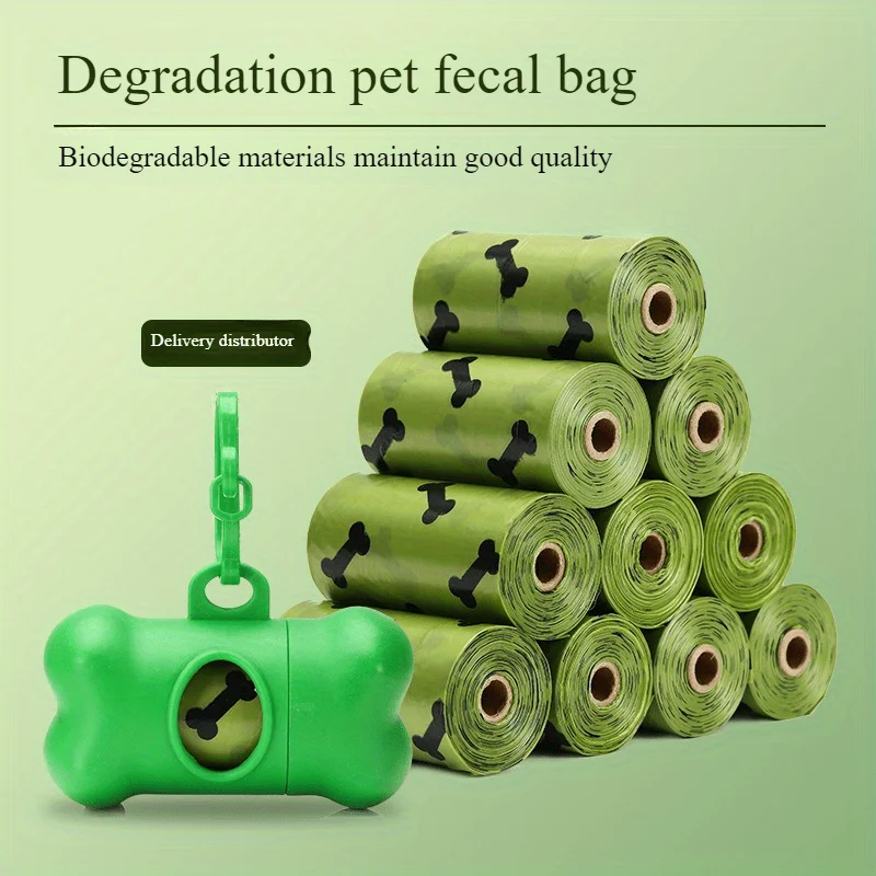 Thickened and fully degradable pet garbage bag for dog feces collection, biodegradable dog feces bag for cat litter collection