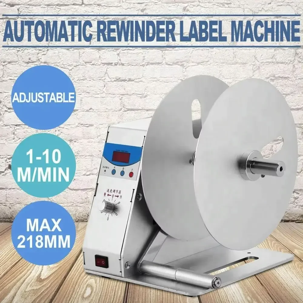 Automatic Digital Self-adhesive Stick Labeling Machine Label Winder Rewinder Machine Manual Packaging Label Rewinder