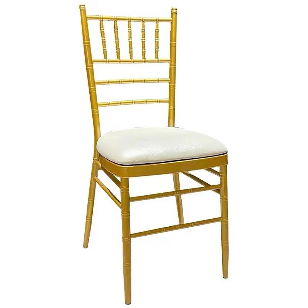 100pcs High Quality Stackable White Gold Banquet Wedding Chiavari Chair Event Chivari Tiffany Chairs