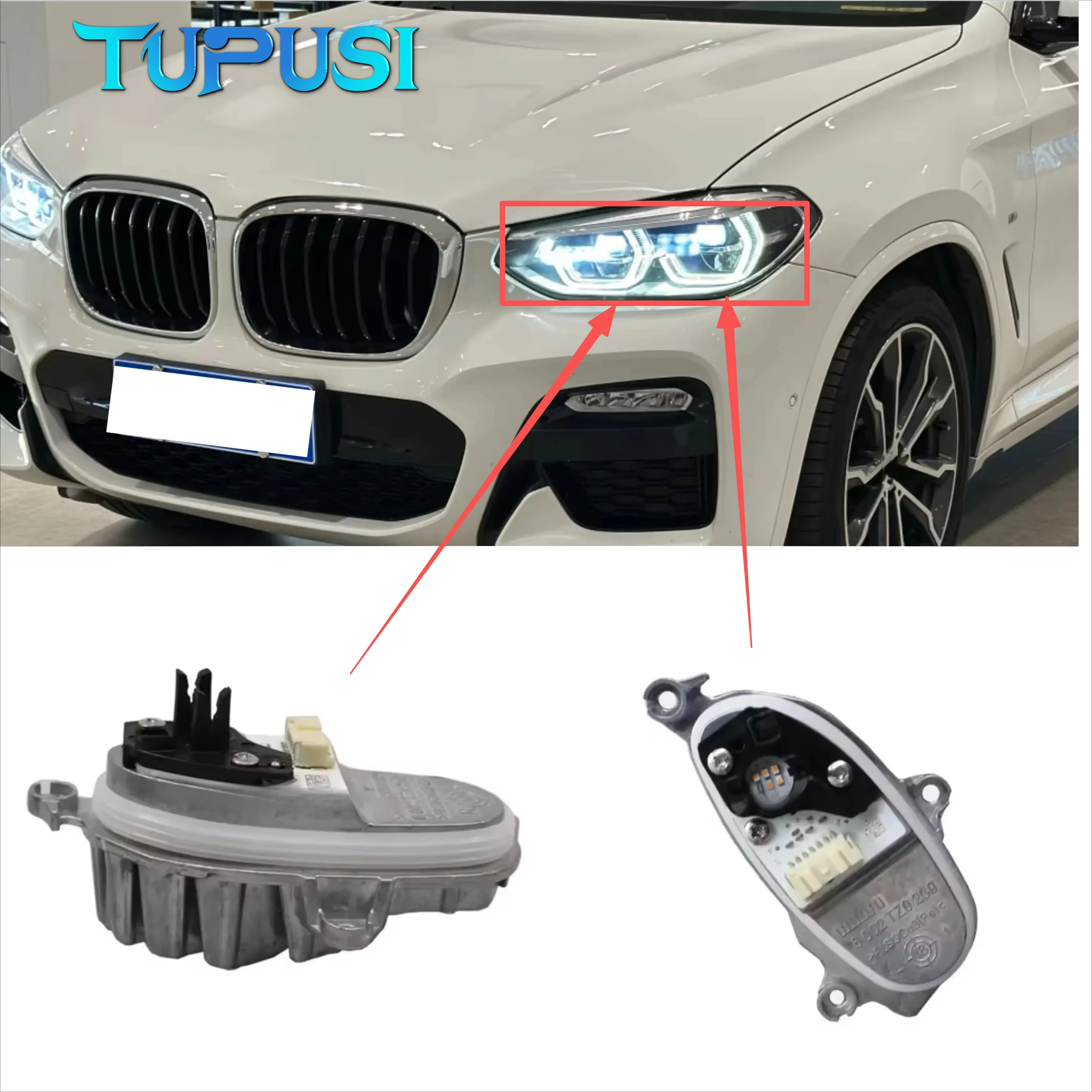 

White For 2018 BMW X3 G01 X4 G02 Daytime Running Light Turn Signal Module 63117466107 7466108 Adaptive LED Headlight 6002TZ0240