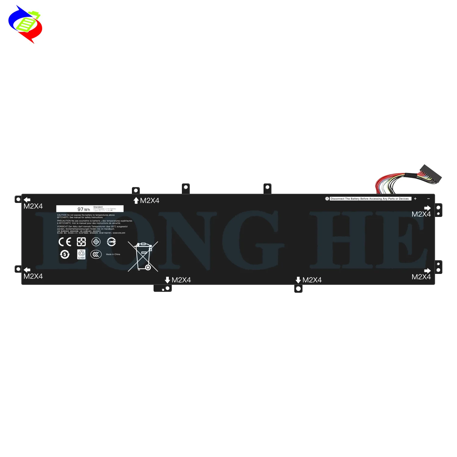 6GTPY 97Wh 11.4V Laptop Battery for Dell XPS 15 7590 9560 9550 9570 Series 06GTPY Replacement Battery