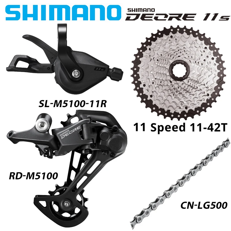 SHIMANO DEORE M5100 1X11Speed Groupset RAPIDFIRE PLUS Schalthebel Schaltwerk Sunshine MTB Fahrrad Kassette 46T 50T 52T