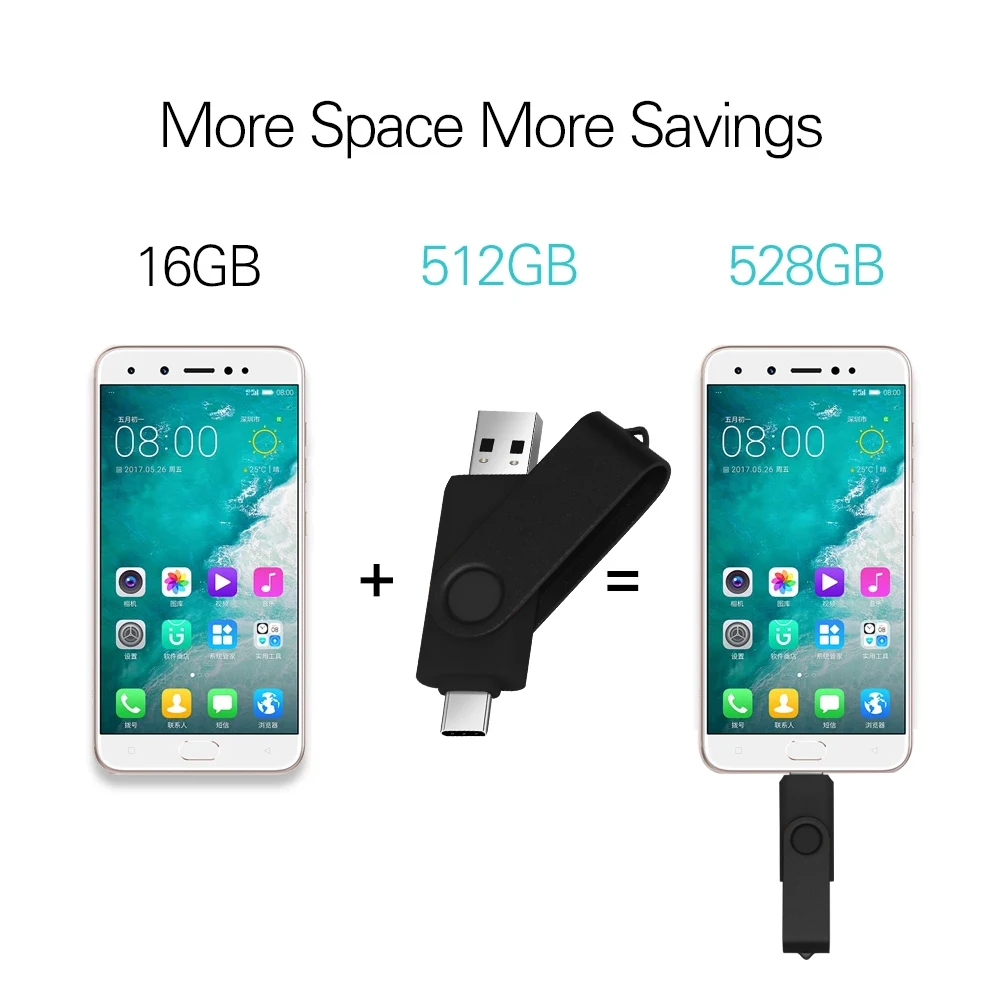 Type-C OTG USB 3.0 Flash Drive 64GB 32GB Pen Drive Smart Phone Memory Mini USB Stick Type - C Dual Double Plug