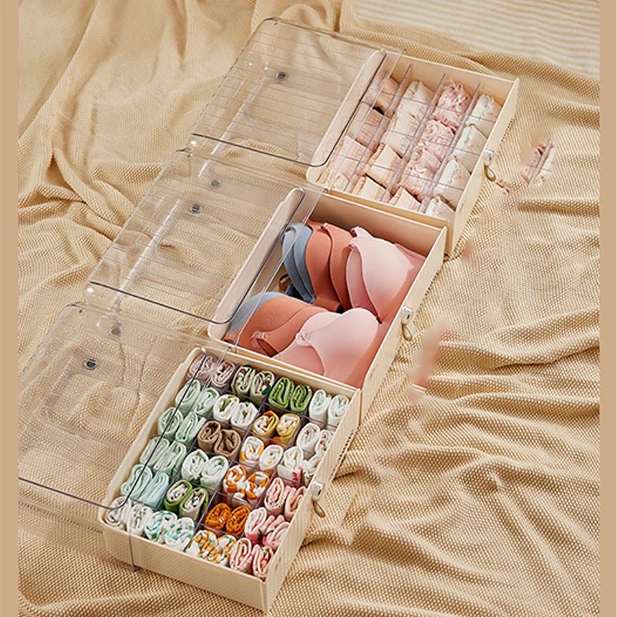 Underwear storage box, dormitory compartment drawer style bra and socks sorting box, home wardrobe storage tool