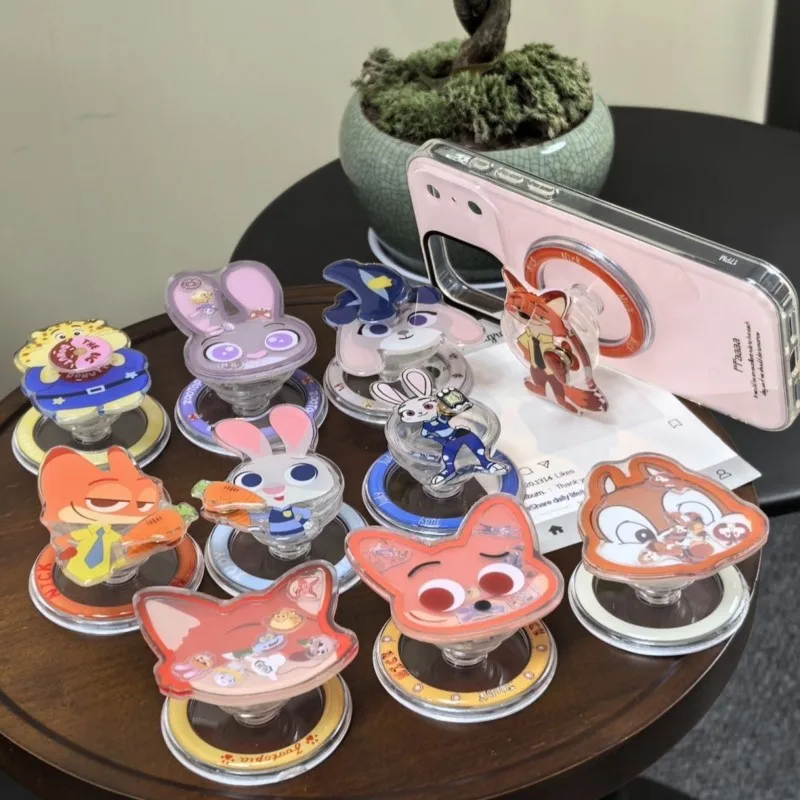 

Складной держатель для iPhone Samsung Galaxy, милый 3D-чехол с мультяшными персонажами Джуди и Ник, магнитный держатель для телефона Magsafe, подставка Griptok