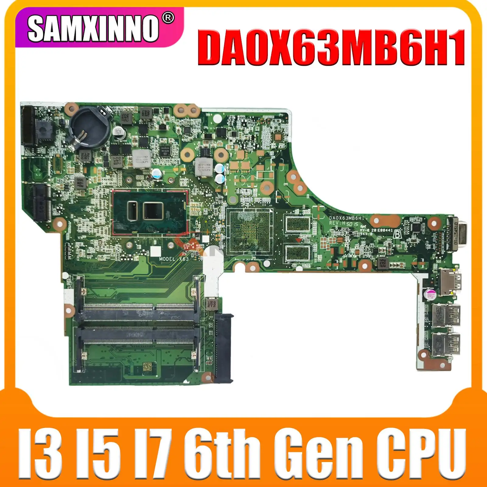 For HP PROBOOK 450 470 G3 ProBook Motherboard DA0X63MB6H1 X63 830932-001 830932-501 830956-001 830956-501 837802-001 837802-501