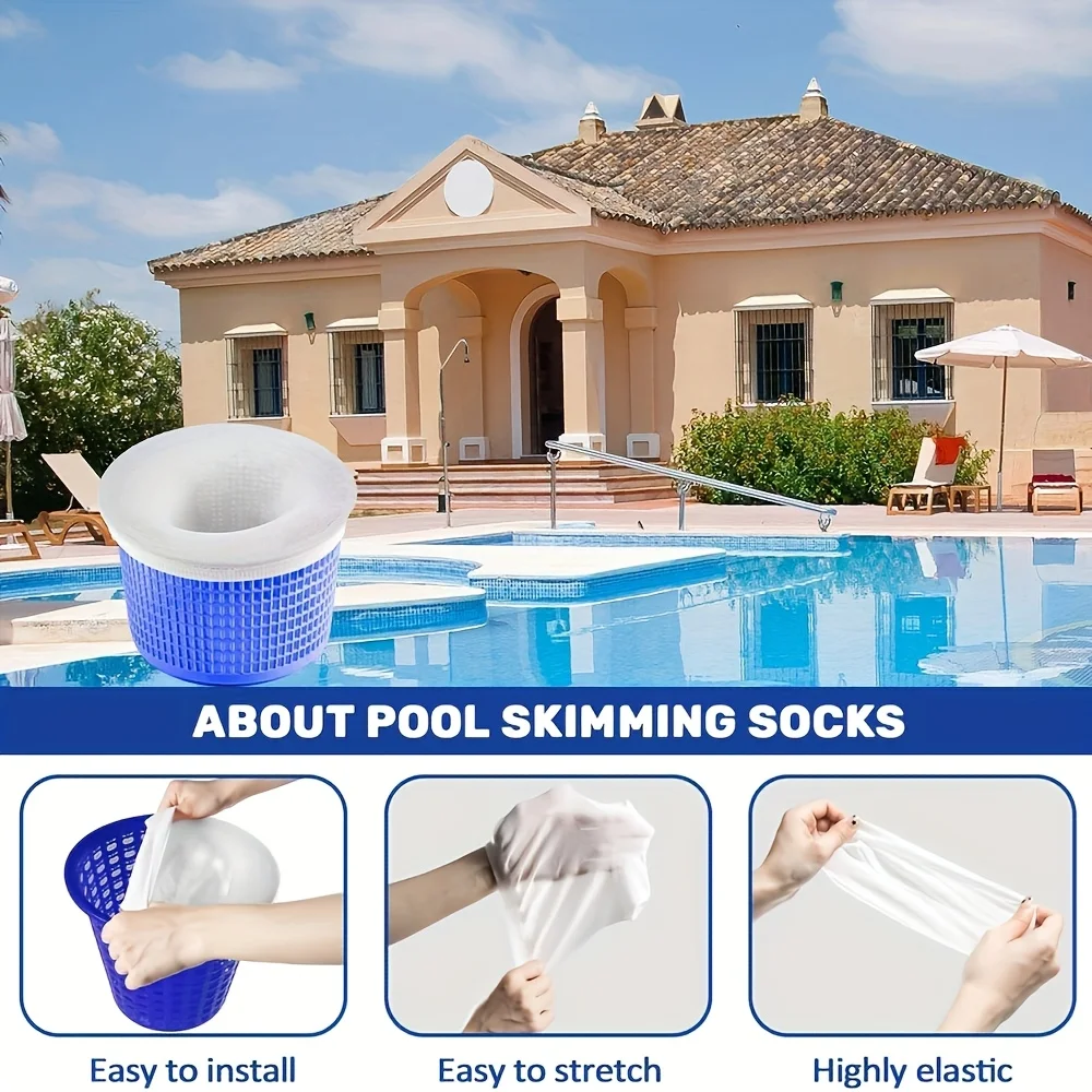 10 قطع من الجوارب المفلترة لحمام السباحة وأغطية سلال المشدة - أكياس شبكية ممتازة لداخل/ | مناسب عالمي لكرات مكنسة حمام السباحة #6