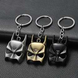 3PCS Stylish Metal Bat Shape Mask Keychain Retro Face Design Bag Home Key Accessories Anime Cartoon Movie Peripherals Gift