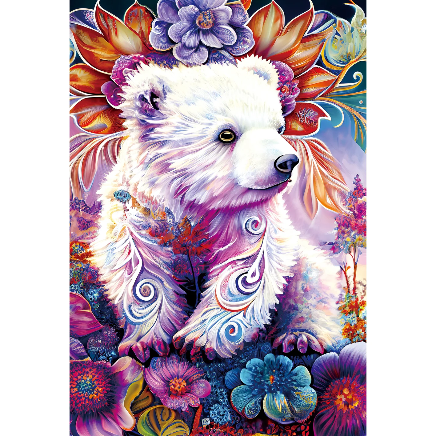 Quebra-cabeças para adultos/crianças 300 peças coloridas juba urso quebra-cabeças famílias jogos brinquedo para casa arte decoração quebra-cabeças