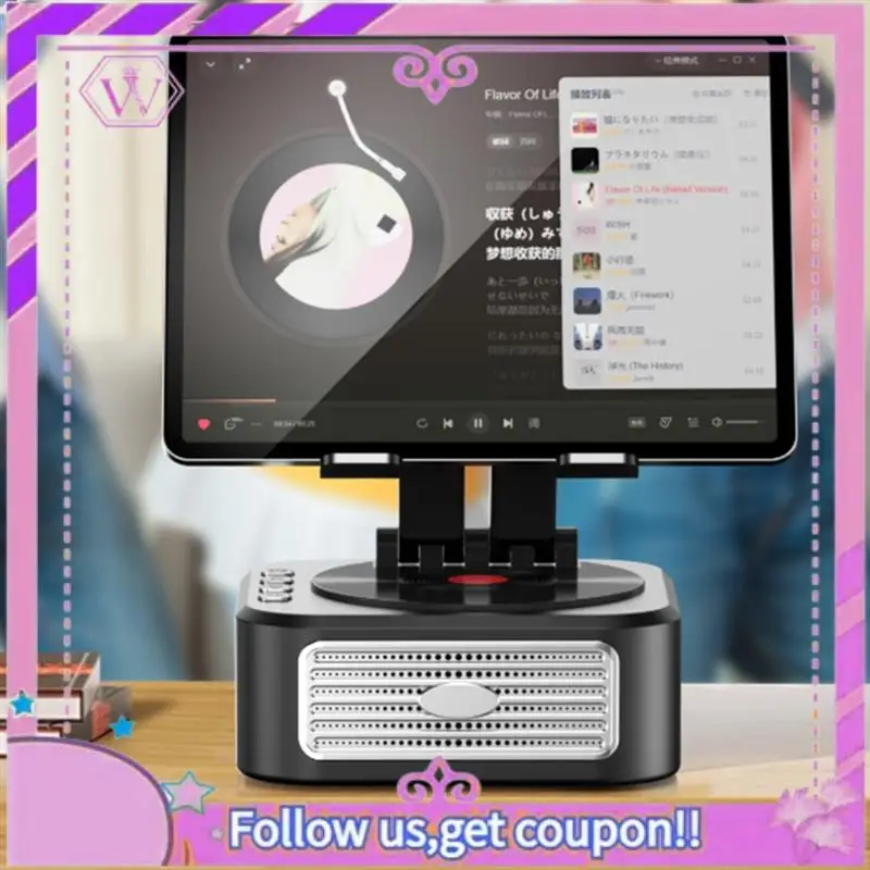 Stereo Sound Enhanced Foldable Desk Tablet Stand Holder With Wireless Bluetooth Speaker, USB Connectivity