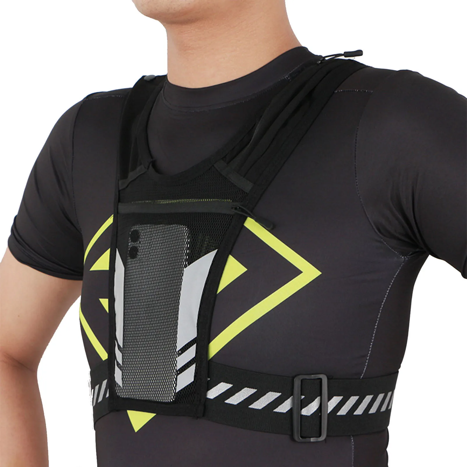 Reflective Running Backpack Universal Lightweight Sport Running Vest Mobile Phone Cards Bag With Pocket Fitness Vest Men Woman