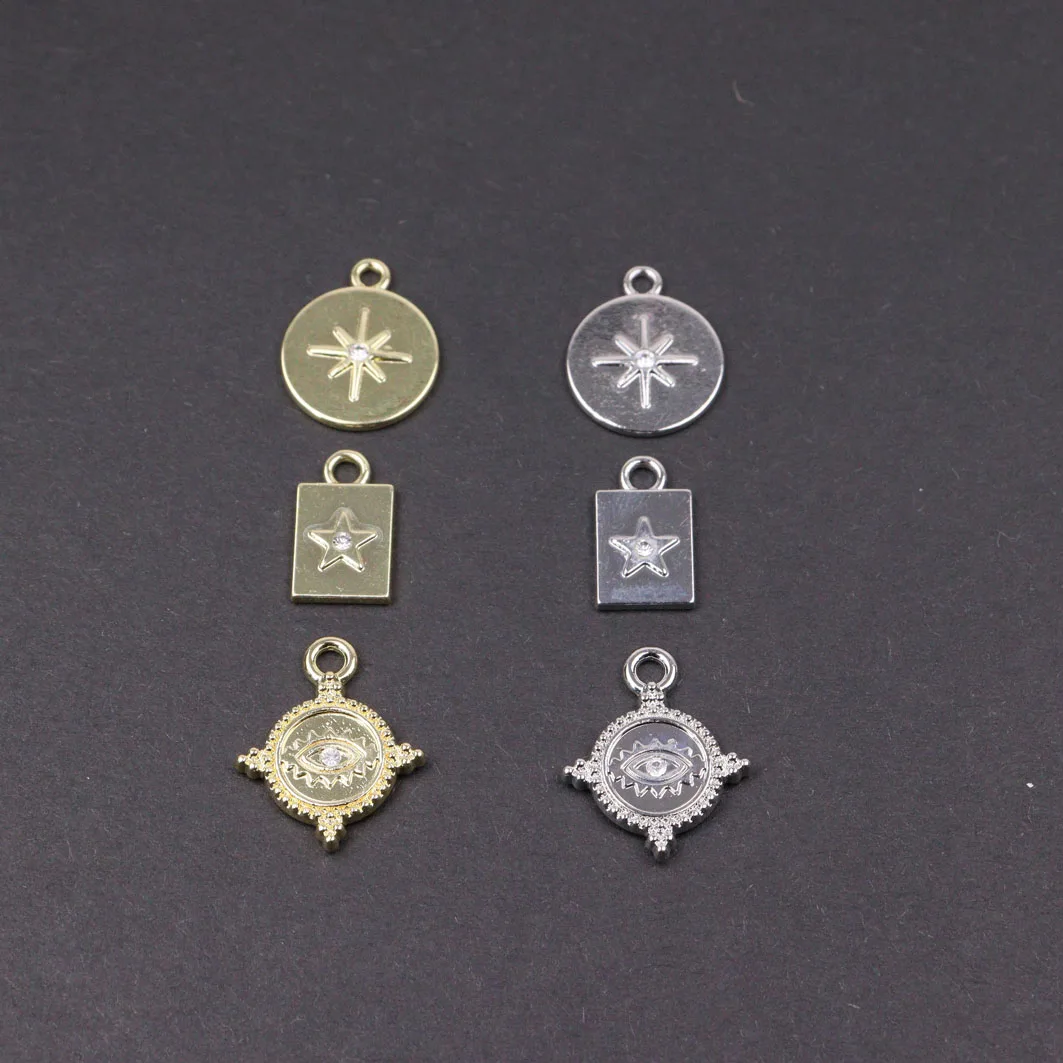 Eruifa 10 قطع نجمة مع حجر الراين عملة سبائك الزنك قلادة، القرط سوار مجوهرات DIY اليدوية 2 الألوان