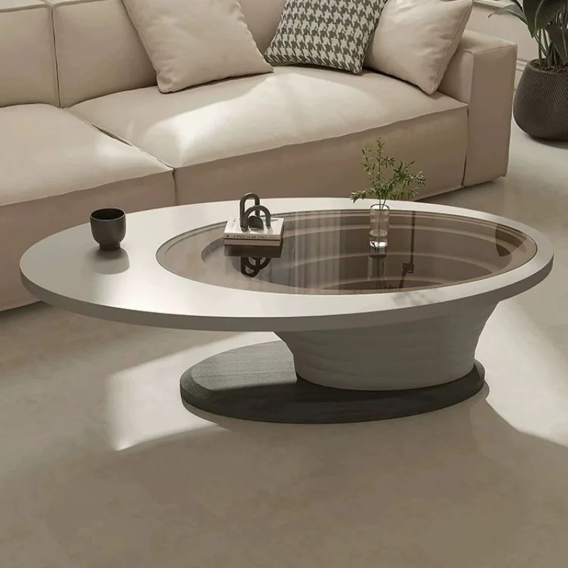 

Designer Modern Coffee Tables Simple Oval Hospitality Waterproof Tea Table Breakfast Design Mesa De Centro Bedroom Decorations