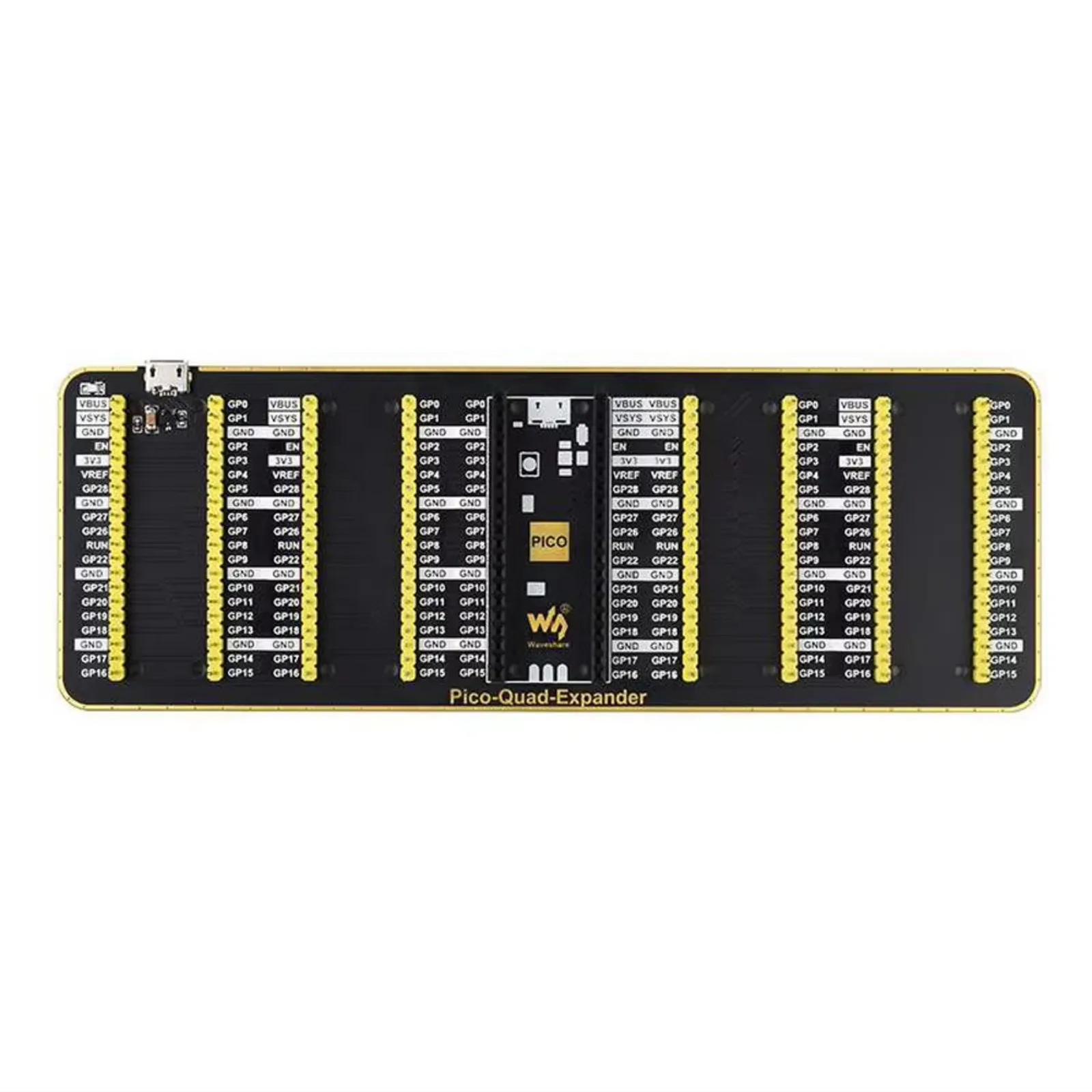 Waveshare Quad Расширитель GPIO Четыре набора разъемов USB-разъема питания для Raspberry Pi Pico
