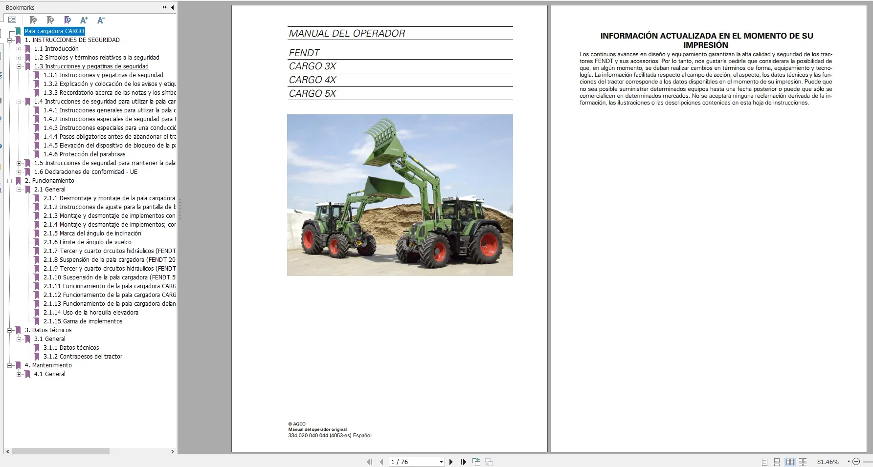 FENDT TRACTOR 17GB PDF Updated 2022 Diagrams, Operator Manual & Workshop Manuals Spanish_ES DVD