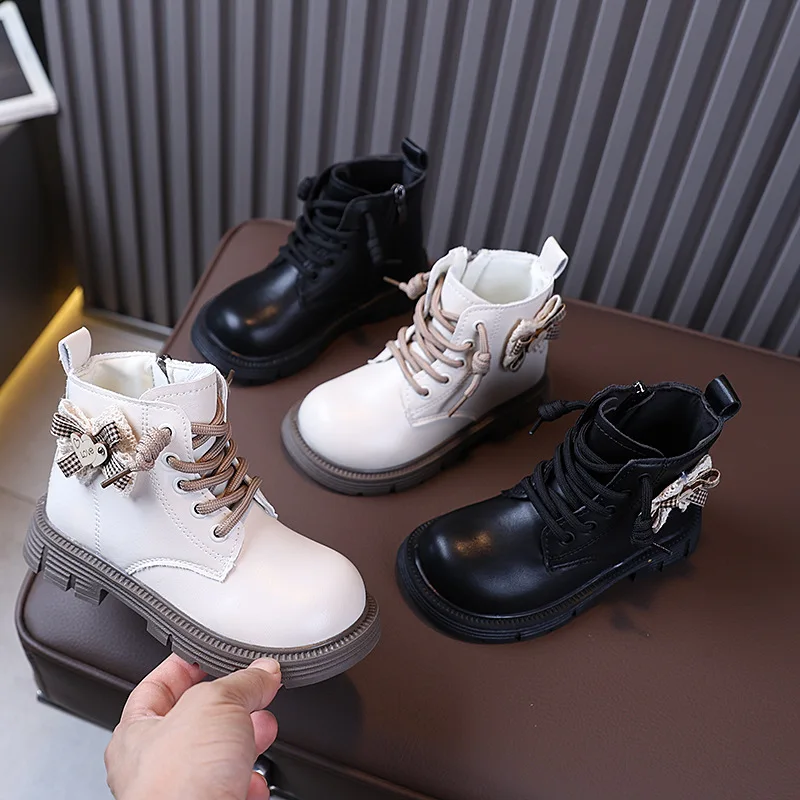 2026 Spring Autumn Winter Ankle Boots Light Girl Platform Shoes Burgundy Beige Black Boys Short Boots Super Cozy Shoes